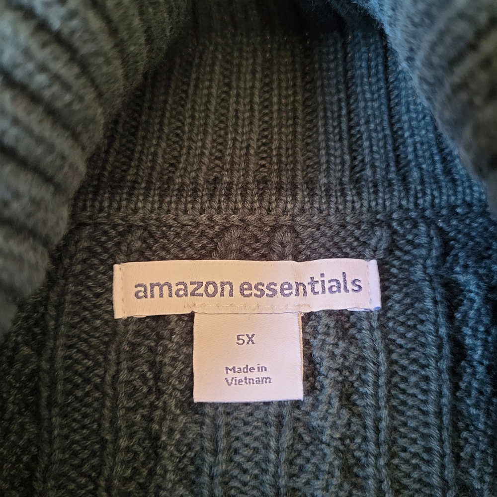 Women’s Plus Size Forest Green Cable Knit Turtleneck Sweater – Size 5XL – NWT - Picture 3 of 7